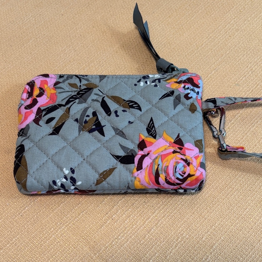 Vera Bradley Zip ID Case Wristlet Rosy Outlook